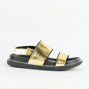 Senso Gold Mirrored Leather Sandals